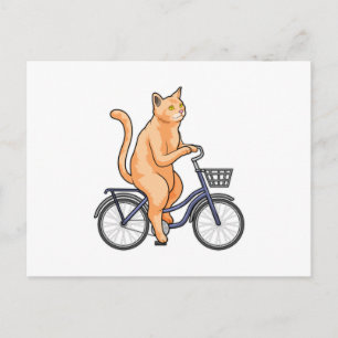 Katze mit Fahrrad Postkarte