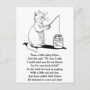 Katze mit Fangrinne Postkarte