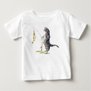 Katze mit Fisch Baby T-shirt