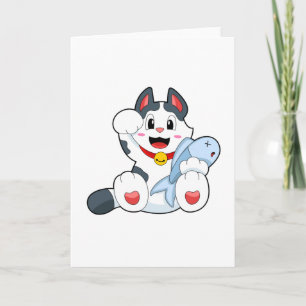 Katze mit Fisch Karte