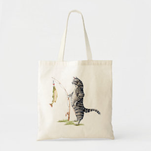 Katze mit Fisch Tragetasche
