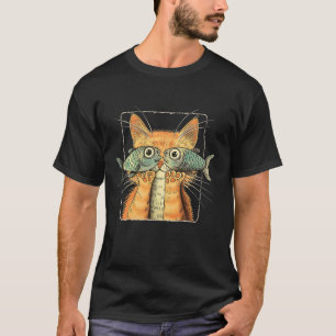 Katze mit Fischaugen Funny Cat T-Shirt