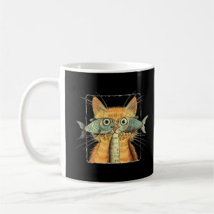 Katze mit Fischaugen Kätzchen Lustige Katzenparodi Kaffeetasse