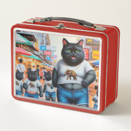 Katze mit Freunden in Thailand Metall Brotdose