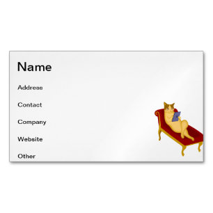 Katze mit Gadget-Clipart Magnetische Visitenkarte