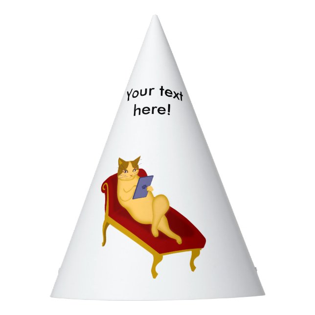 Katze mit Gadget-Clipart Partyhütchen (Vorderseite)