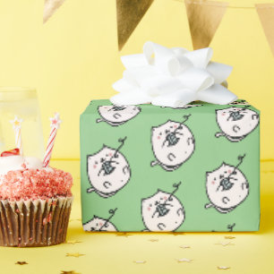 Katze mit Garn Geschenkverpackungspapier Stricken Geschenkpapier
