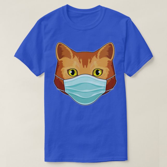 Katze mit Gesichtsmaske T-Shirt (Design vorne)