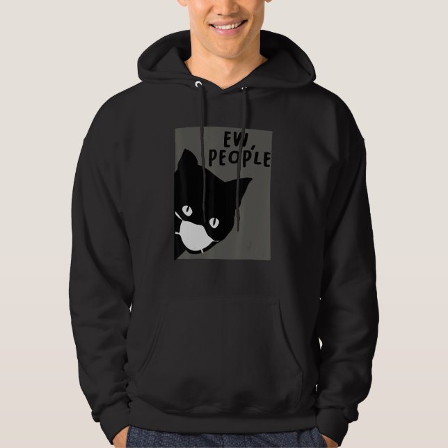 Katze mit Gesichtsmaske Wir Menschen Katzen 1 Hoodie (Vorderseite)