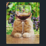 Katze mit Glas Wein Puzzle<br><div class="desc">Rose sind rot. Genauso ist Wein. | Avanti,  die Global Spaß Brand™,  unterhält die Welt mit ihren Feel Good Funny Grußkarten seit über 40 Jahren. Unsere Figuren leben das Leben voll und feiern den Spaß im Alltag.</div>