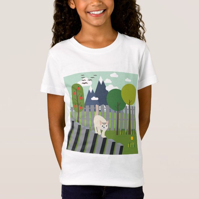 Katze mit Gleichgewicht T-Shirt (Vorderseite)