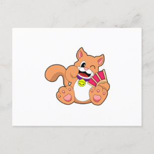 Katze mit Glocke Postkarte