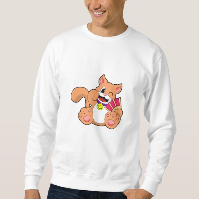 Katze mit Glocke Sweatshirt (Vorderseite)