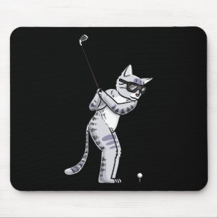 Katze mit Golf Club Golfplatz Golfer Mousepad