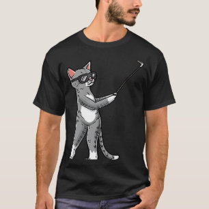 Katze mit Golf Club Golfspielen Golfer Golf Player T-Shirt
