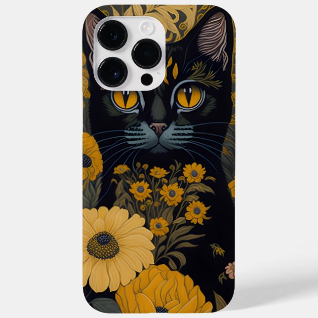 Katze mit großen Augen vor Blume Case-Mate iPhone Hülle (Rückseite)