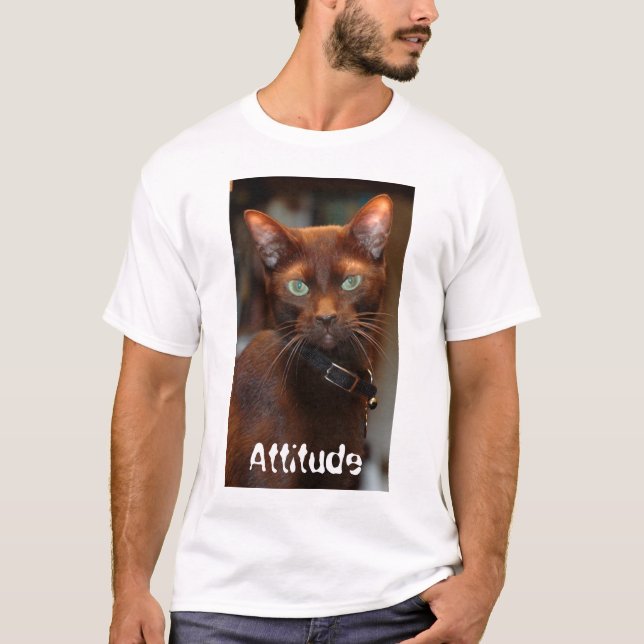 Katze mit Haltung T T-Shirt (Vorderseite)
