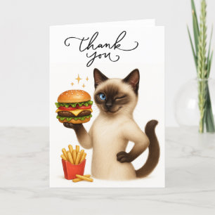 Katze mit Hamburger Dankeskarte