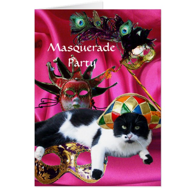 KATZE MIT HARLEQUIN HAT- UND MASQUERADE-PARTY (Vorne)
