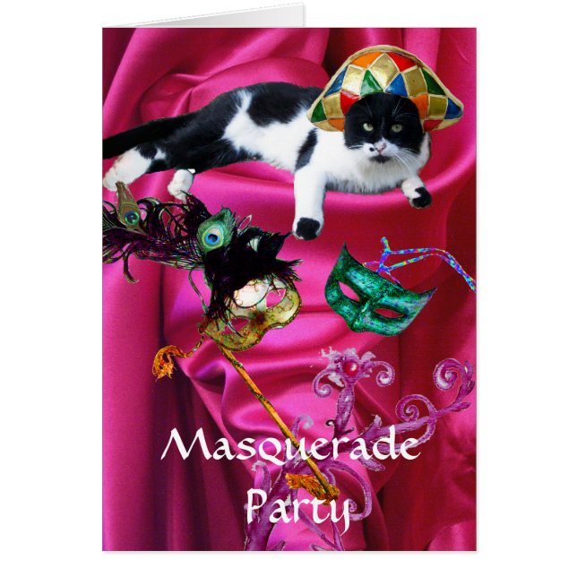 KATZE MIT HARLEQUIN HAT- UND MASQUERADE-PARTY (Vorne)