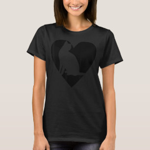 Katze mit Herz Black Animal Fun T-Shirt