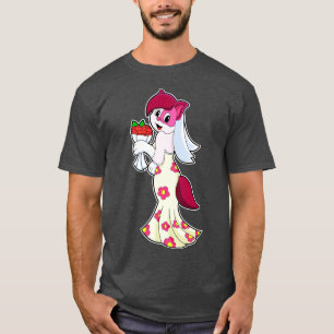 Katze mit Hochzeitskleid Haufen Blume T-Shirt