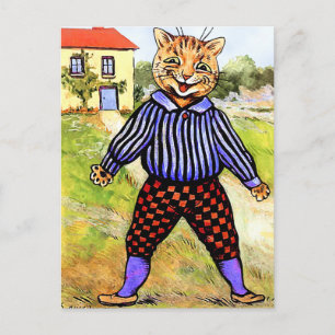 Katze mit Hose von Louis Wain Postkarte