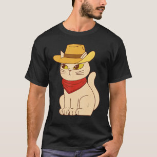 Katze mit Hut Kuh Boy Pet Animes Design T-Shirt