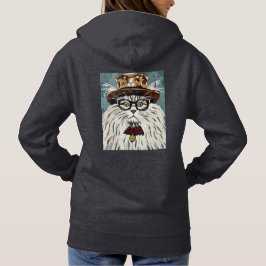Katze mit Hut und Brille Hoodie