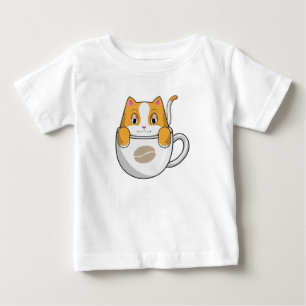 Katze mit Kaffee-Cup Baby T-shirt