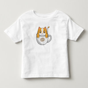 Katze mit Kaffee-Cup Kleinkind T-shirt