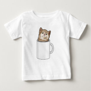 Katze mit Kaffee-Tasse Baby T-shirt