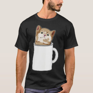 Katze mit Kaffee-Tasse T-Shirt