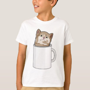 Katze mit Kaffee-Tasse T-Shirt