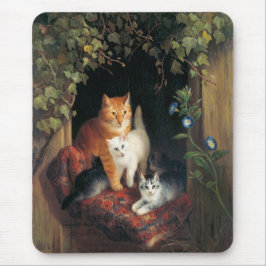 Katze mit Kätzchen (Tierart) Mousepad