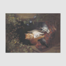 Katze mit Kätzchen von Henriette Ronner Knip Seidenpapier
