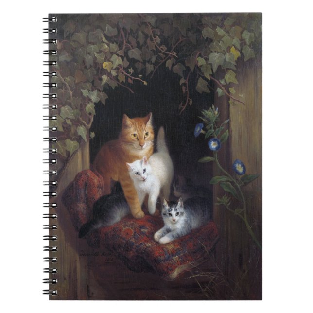 Katze mit Kittens Henriette Knip 1844 Notizblock (Vorderseite)