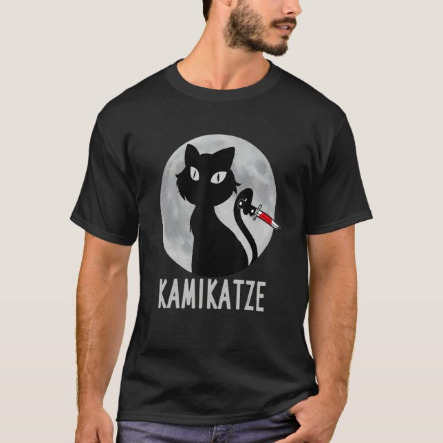 Katze mit Knife Moon Katze Cami Katze T-Shirt (Vorderseite)