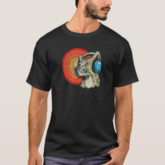 Katze mit Kopfhörern Katze & Musik Audiophile 1 T-Shirt