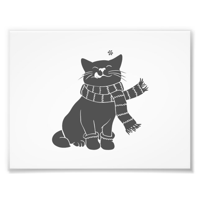 Katze mit Kosmetikschal - Wählen Sie die Hintergru Fotodruck (Vorne)