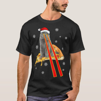 Katze mit Laser Augen Funny Pizza Cat Christmas T- T-Shirt
