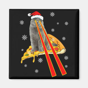 Katze mit Laser-Augen Lustige Zza-Katze Weihnachte Magnet