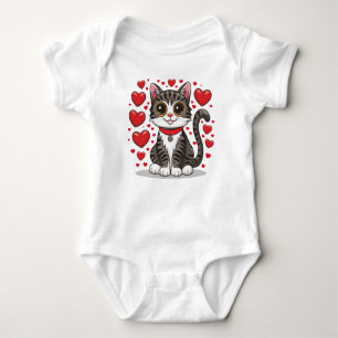 Katze mit Liebe Symbole Clipart-85245 Baby Strampler