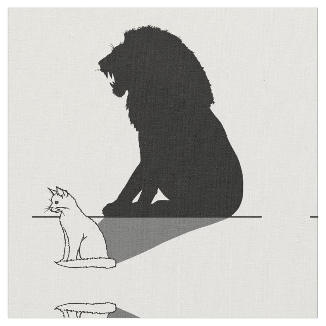 Katze mit Löwenschatten Stoff (Nahaufnahme)