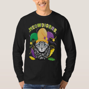 Katze mit Mardi Gras Kostüm Happy Tag für mich Sie T-Shirt