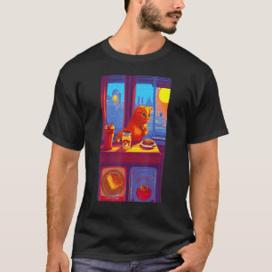 Katze mit Marmelade zum Frühstück  orange Zitrone  T-Shirt