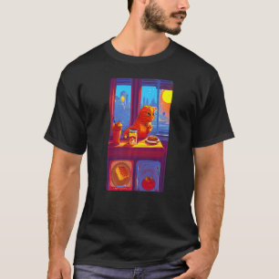 Katze mit Marmelade zum Frühstück orange Zitrus j T-Shirt