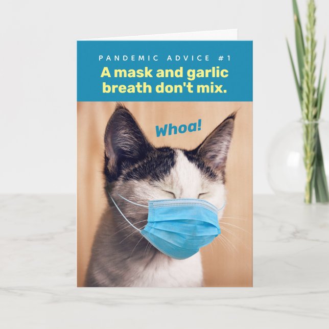 Katze mit Maske - Masken und schlechter Atem nicht Karte (Vorderseite)