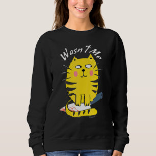 Katze mit Messer Es war nicht ich lustige Unglaubl Sweatshirt