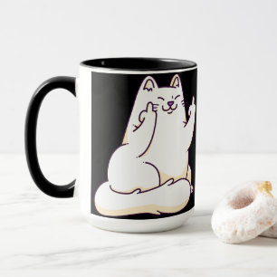 Katze mit Mittelfinger Tasse